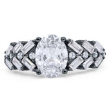 Oval Natural Stone Wedding Cocktail Ring