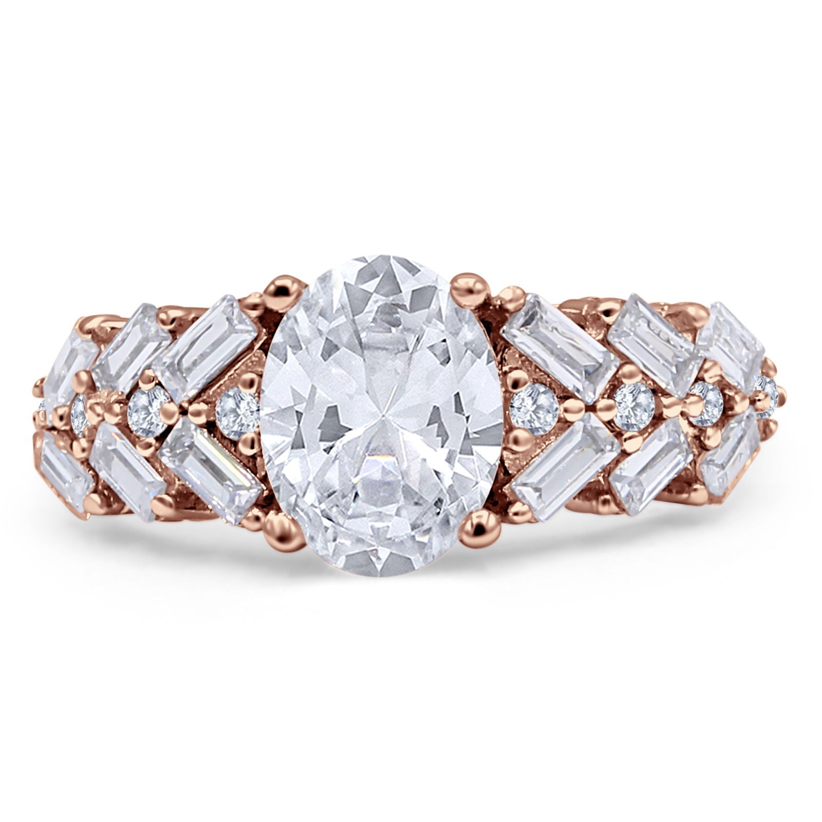 Oval Natural Stone Wedding Cocktail Ring