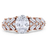 Oval Natural Stone Wedding Cocktail Ring