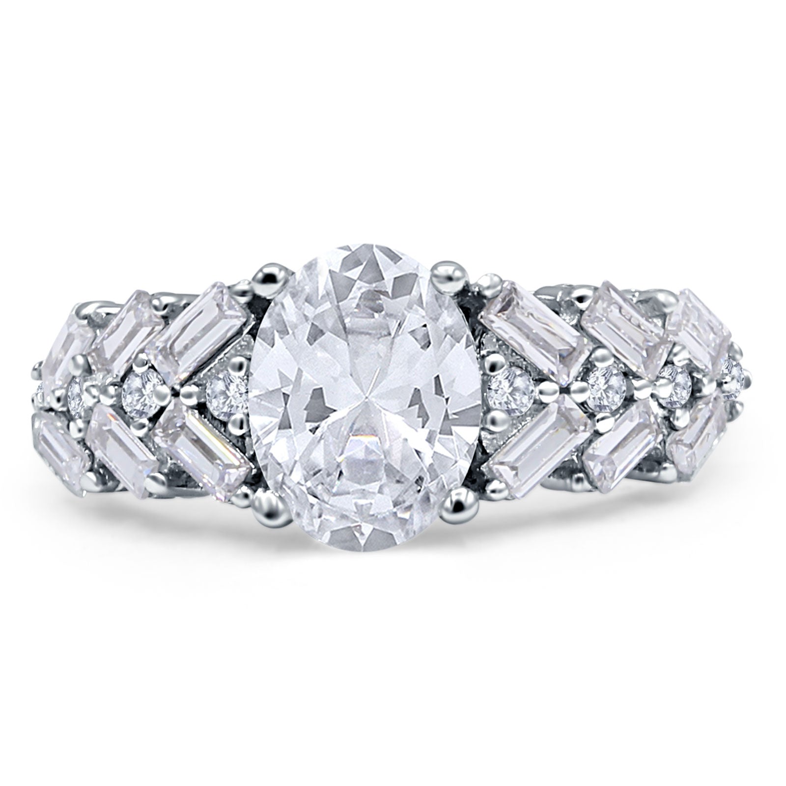 Oval Natural Stone Wedding Cocktail Ring