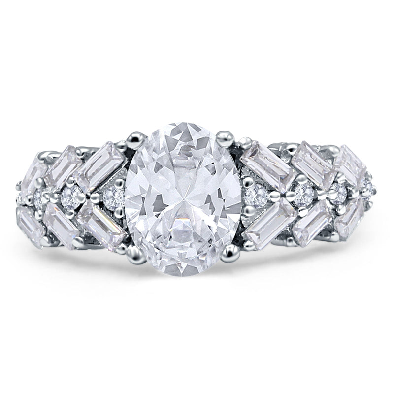 Oval Natural Stone Wedding Cocktail Ring