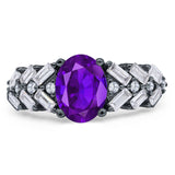 Oval Natural Stone Wedding Cocktail Ring