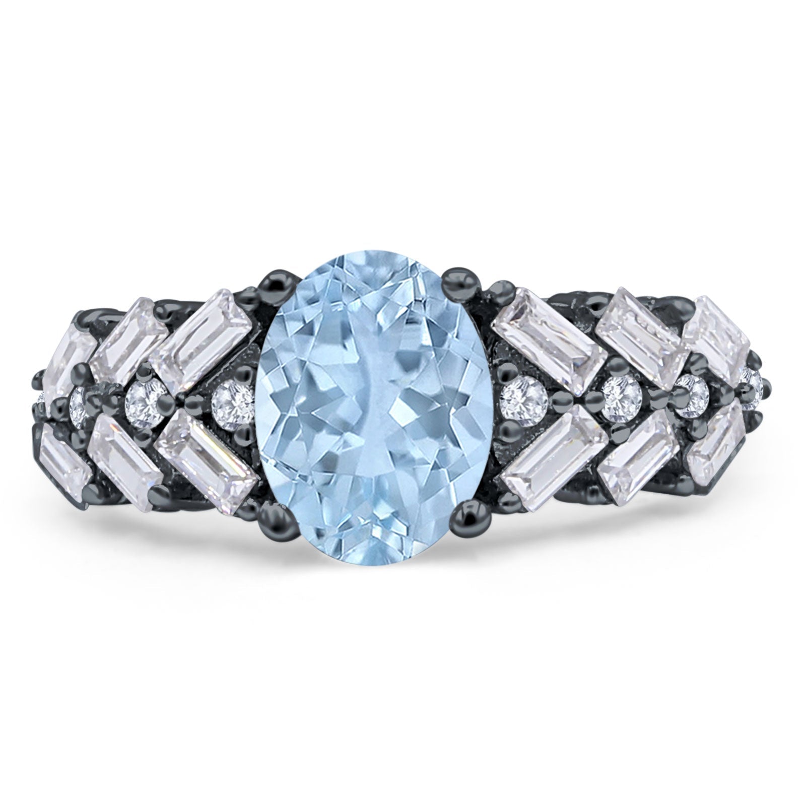 Oval Natural Stone Wedding Cocktail Ring