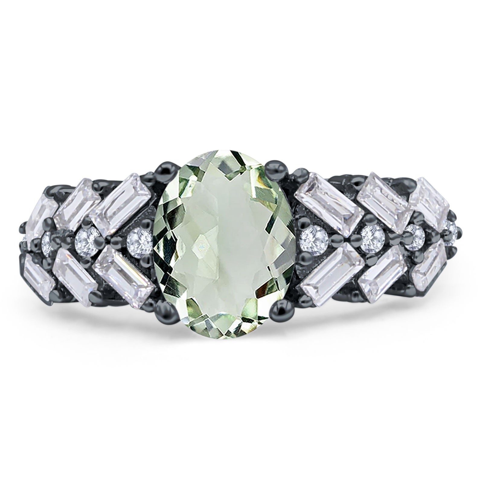 Oval Natural Stone Wedding Cocktail Ring