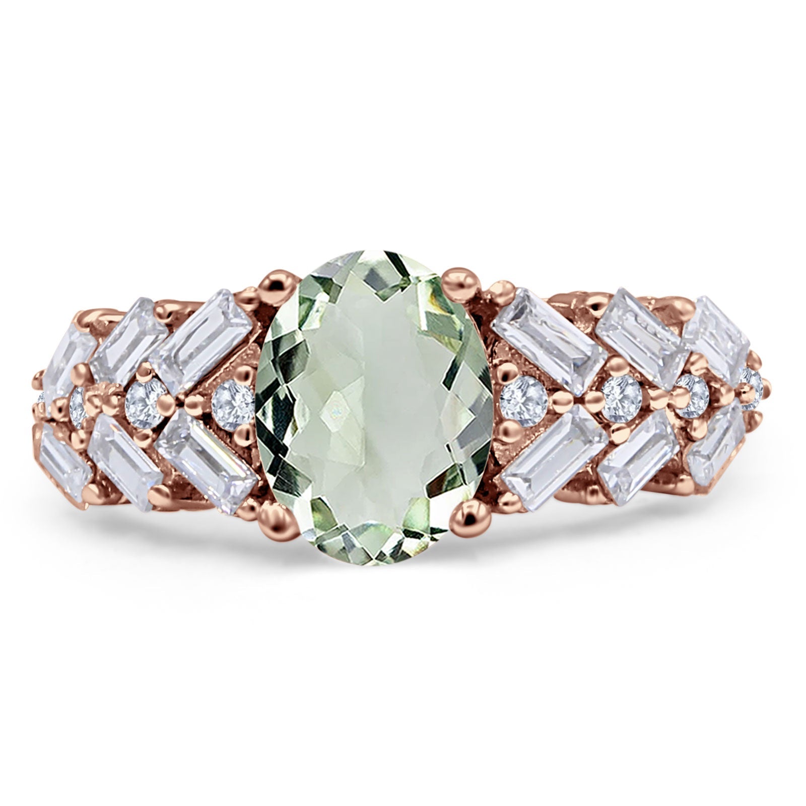 Oval Natural Stone Wedding Cocktail Ring