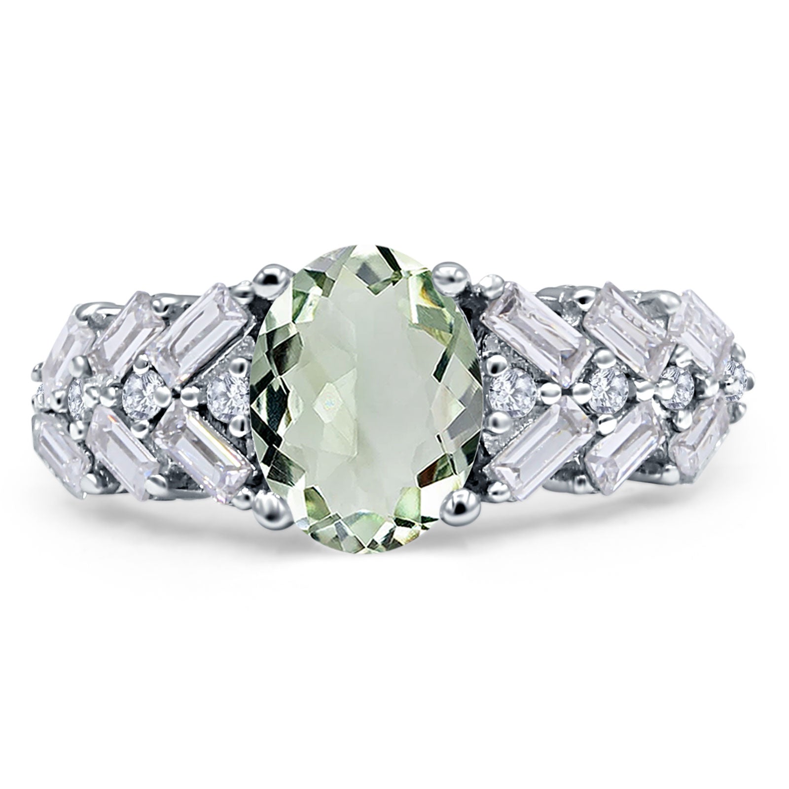 Oval Natural Stone Wedding Cocktail Ring