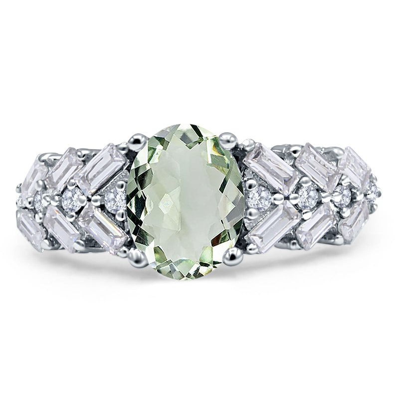 Oval Natural Stone Wedding Cocktail Ring