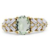 Oval Natural Stone Wedding Cocktail Ring