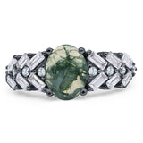 Oval Natural Stone Wedding Cocktail Ring