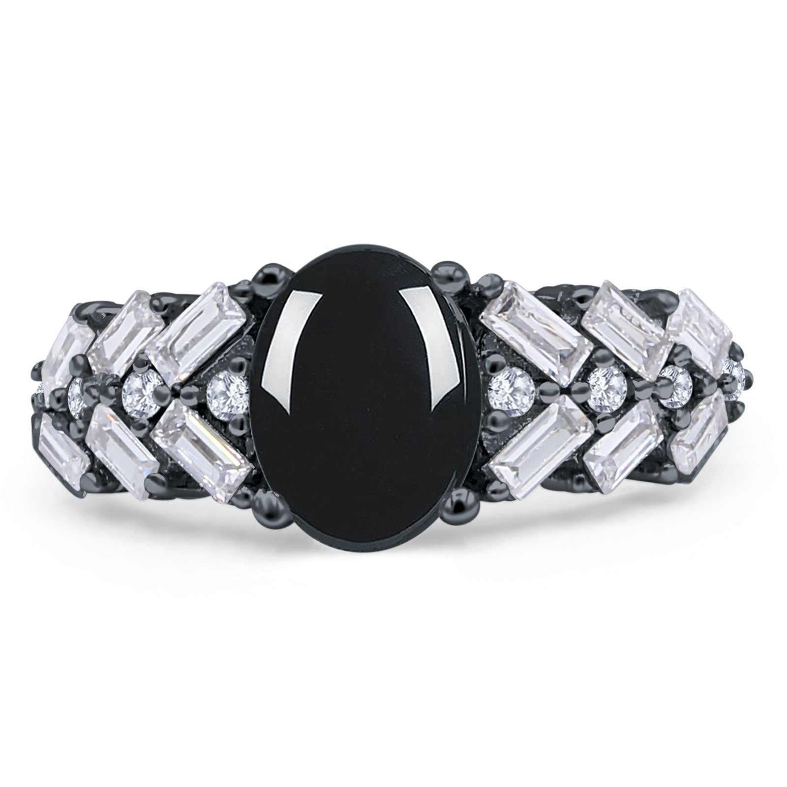 Oval Natural Stone Wedding Cocktail Ring