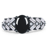 Oval Natural Stone Wedding Cocktail Ring
