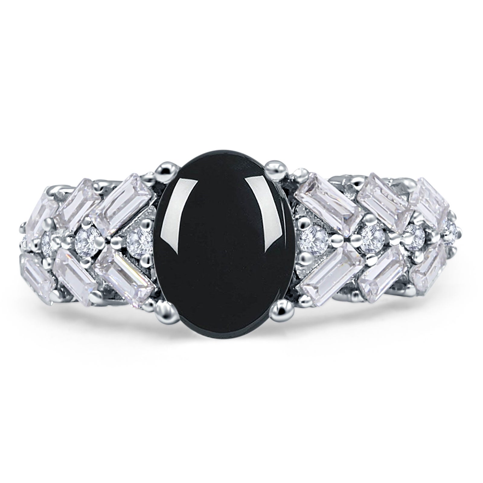 Oval Natural Stone Wedding Cocktail Ring