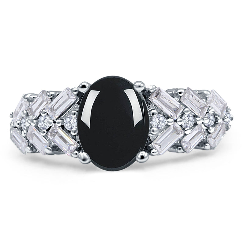 Oval Natural Stone Wedding Cocktail Ring