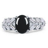 Oval Natural Stone Wedding Cocktail Ring