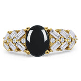 Oval Natural Stone Wedding Cocktail Ring