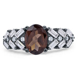Oval Natural Stone Wedding Cocktail Ring
