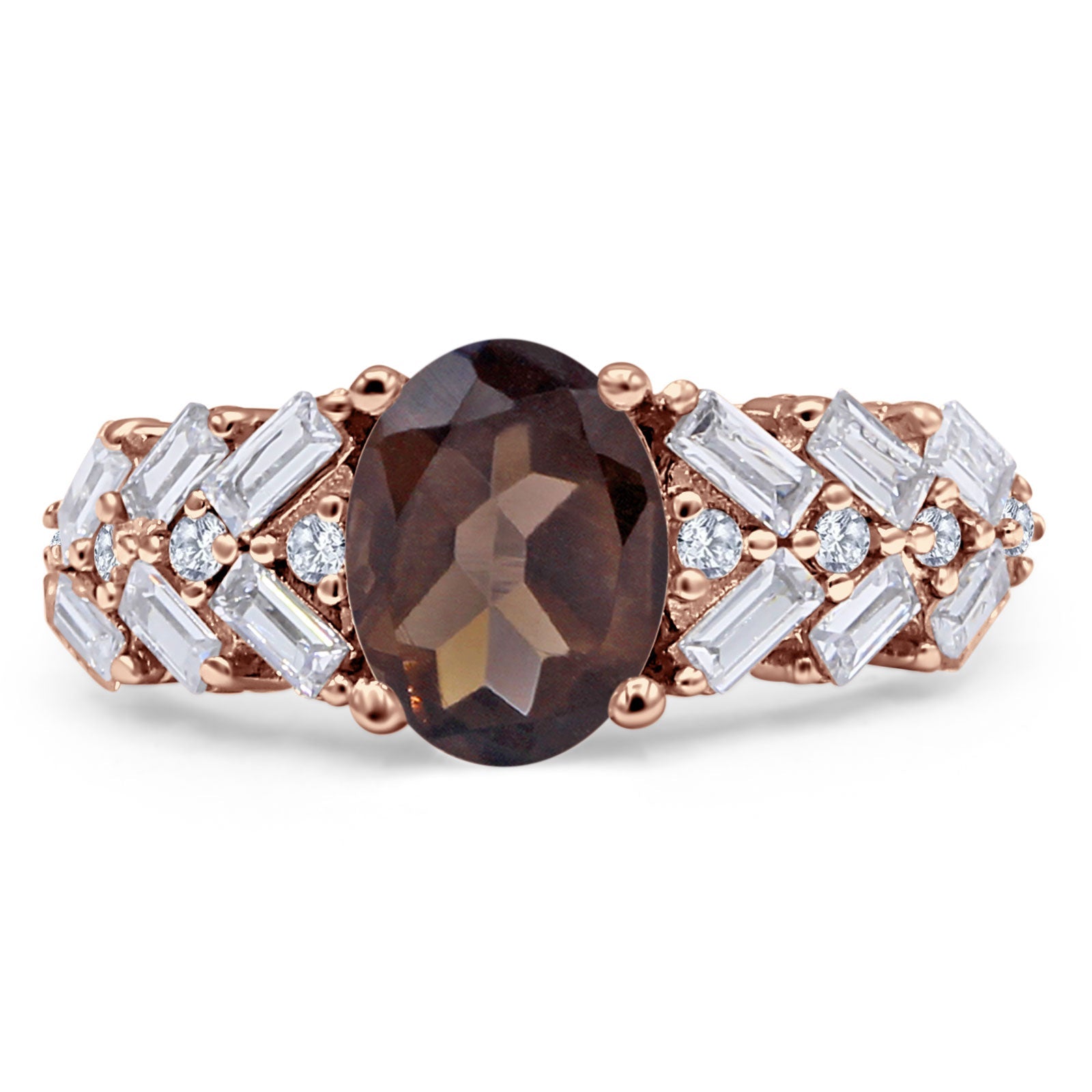 Oval Natural Stone Wedding Cocktail Ring