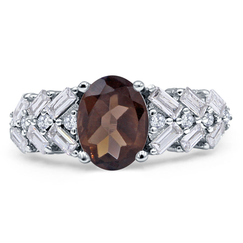 Oval Natural Stone Wedding Cocktail Ring