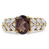 Oval Natural Stone Wedding Cocktail Ring