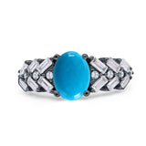 Oval Natural Stone Wedding Cocktail Ring