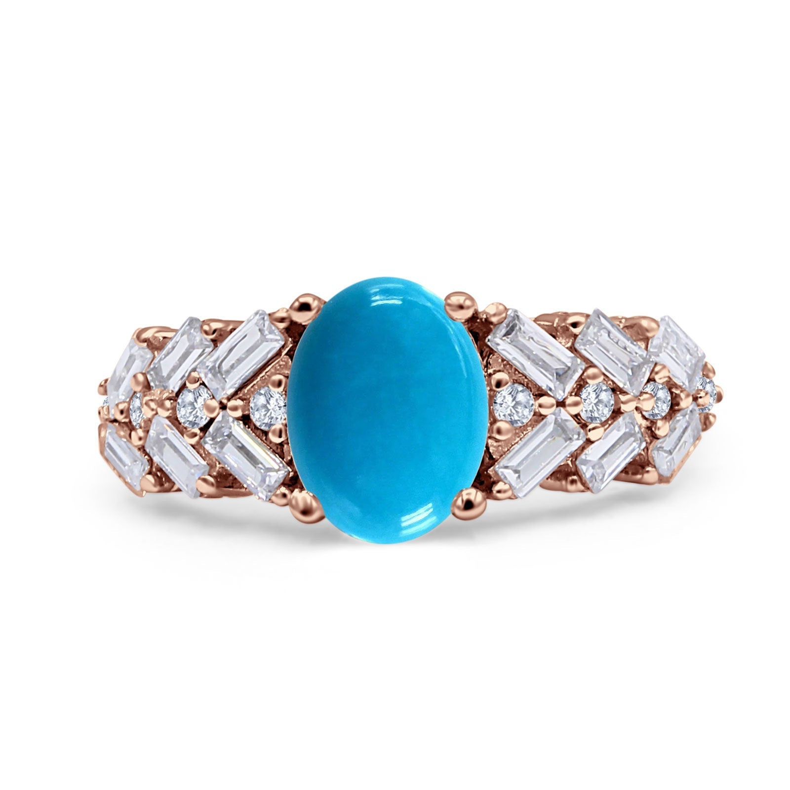 Oval Natural Stone Wedding Cocktail Ring