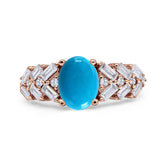 Oval Natural Stone Wedding Cocktail Ring
