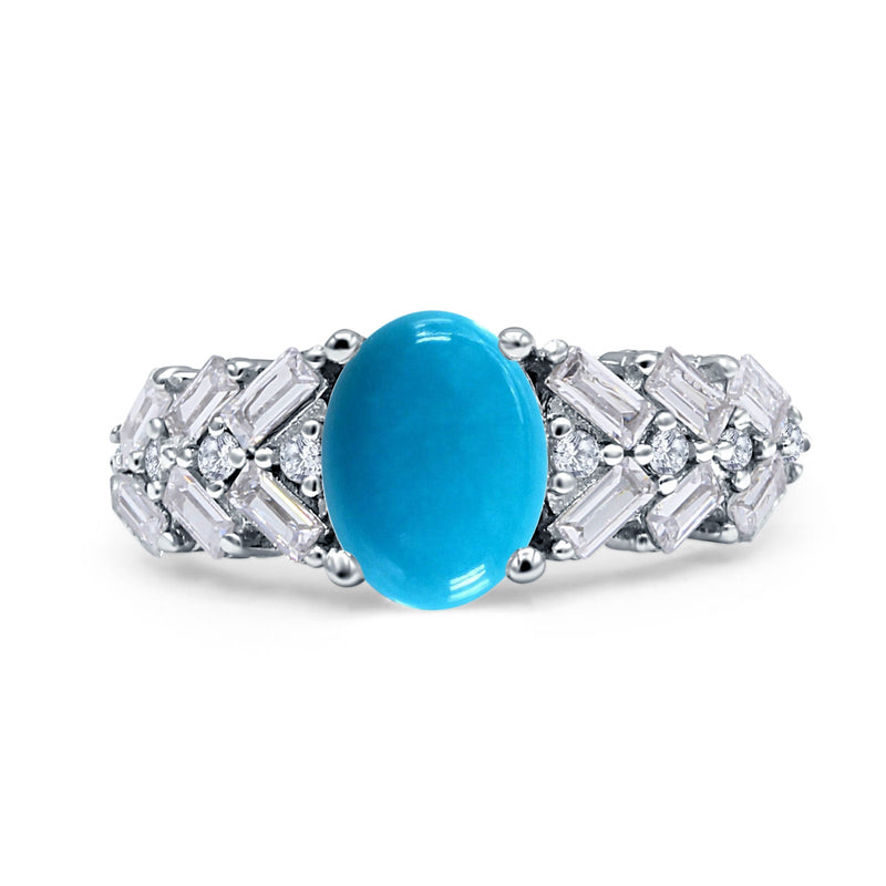 Oval Natural Stone Wedding Cocktail Ring