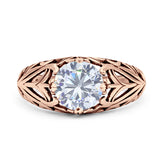 Round CZ Floral Ring