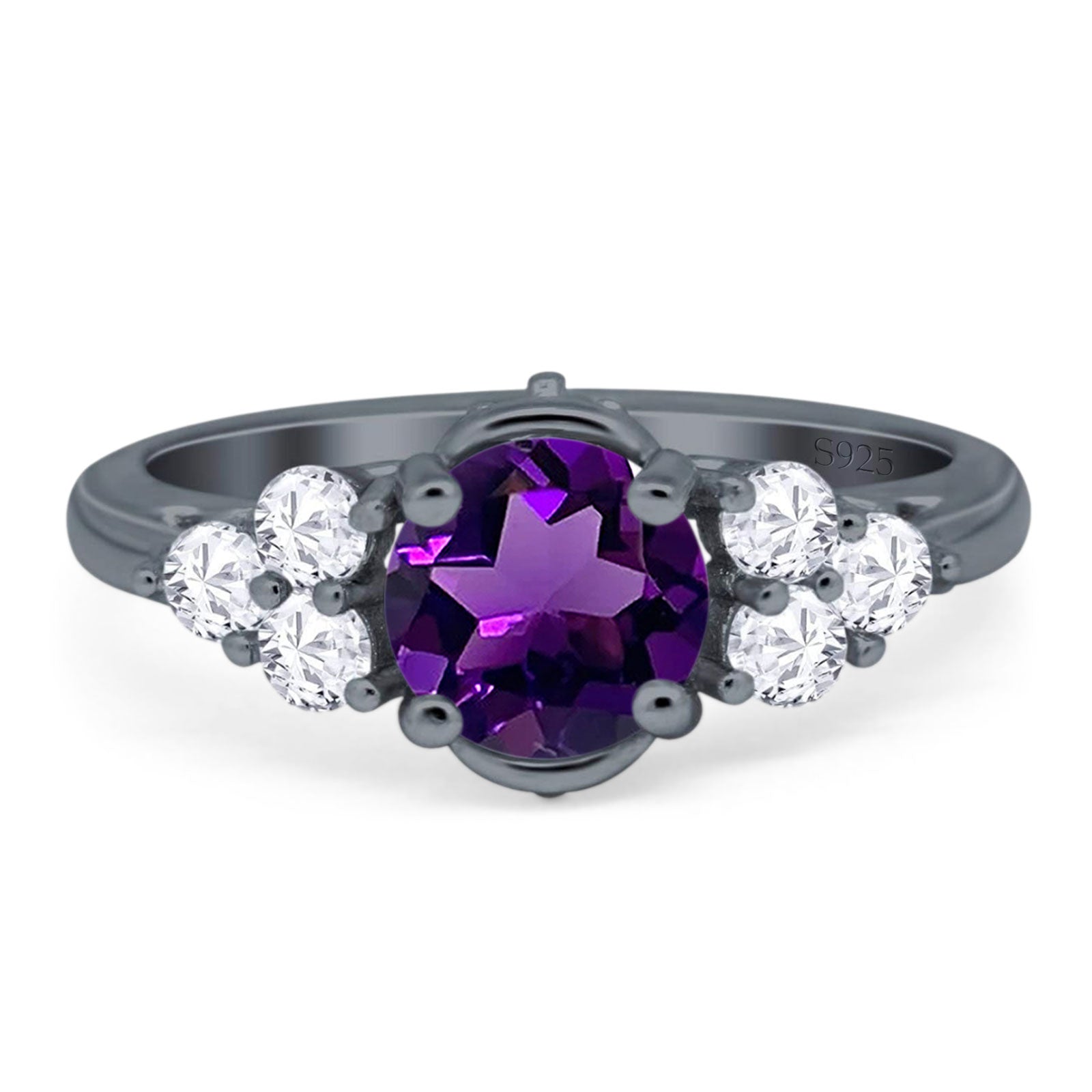 Vintage Style Round Natural Stone Filigree Ring