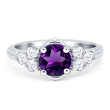 Vintage Style Round Natural Stone Filigree Ring