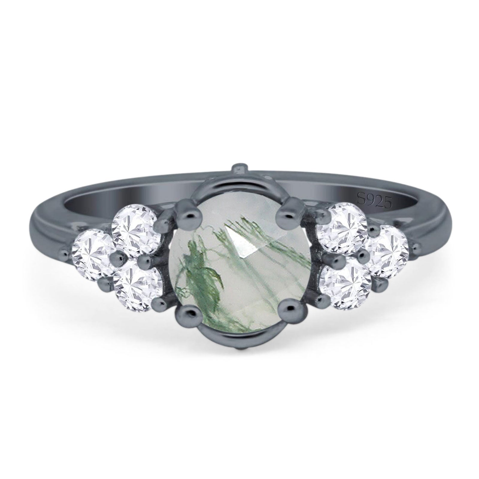 Vintage Style Round Natural Stone Filigree Ring