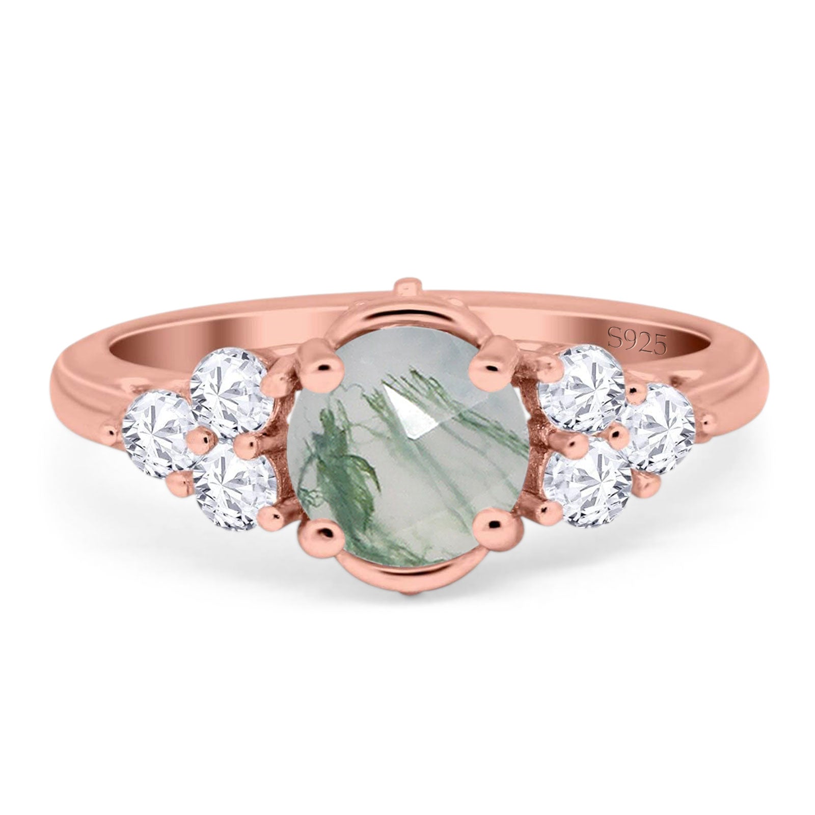 Vintage Style Round Natural Stone Filigree Ring