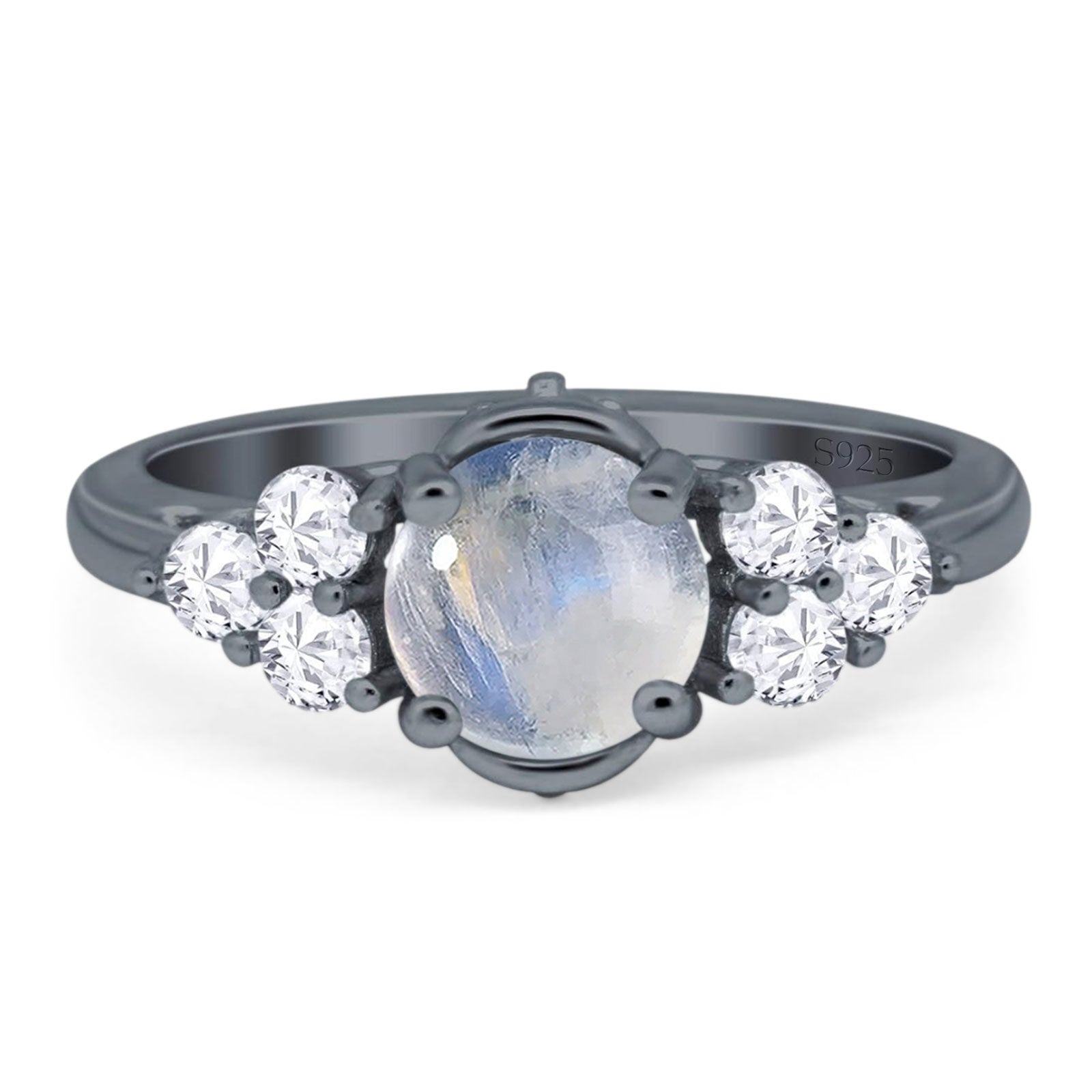 Vintage Style Round Natural Stone Filigree Ring
