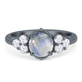 Vintage Style Round Natural Stone Filigree Ring