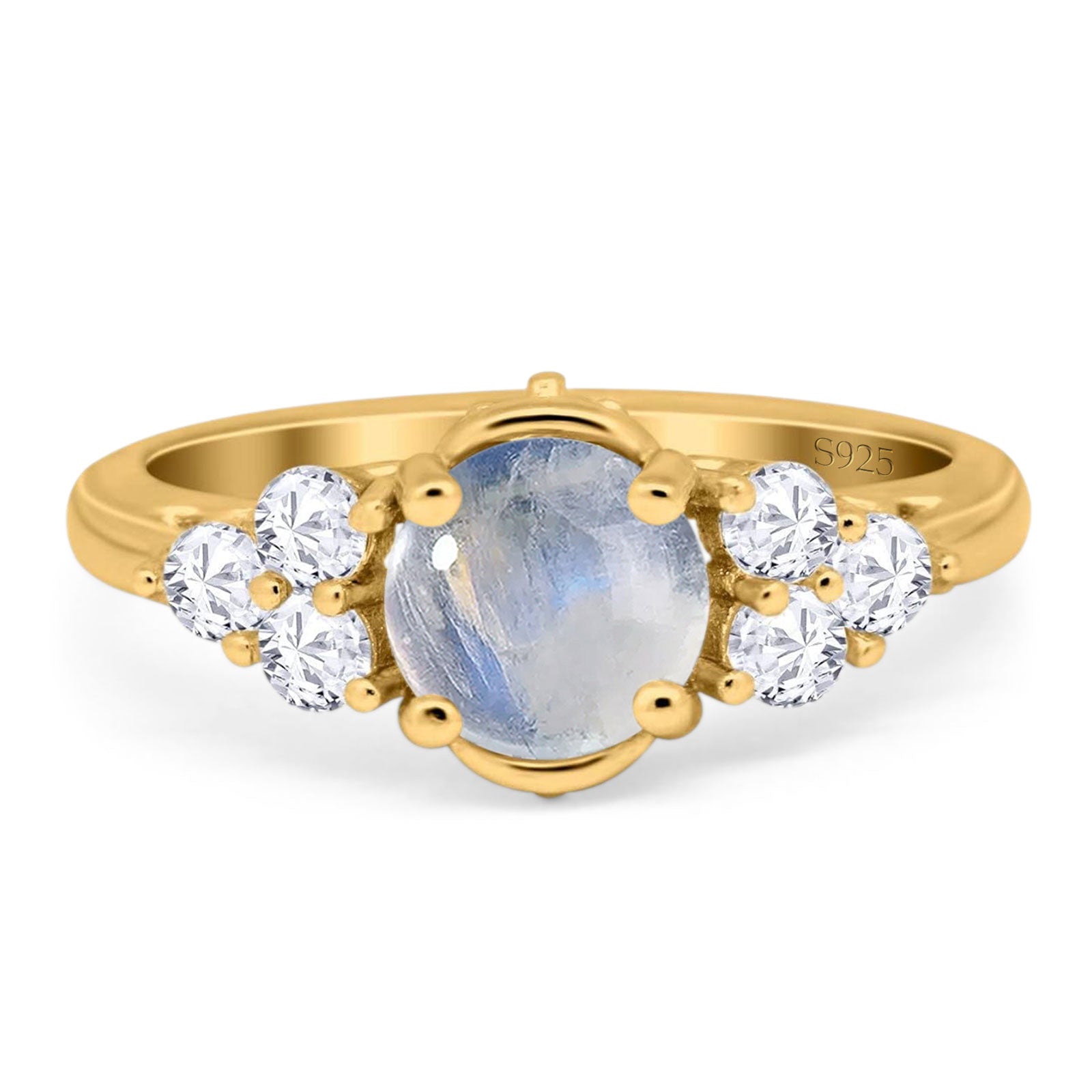 Vintage Style Round Natural Stone Filigree Ring