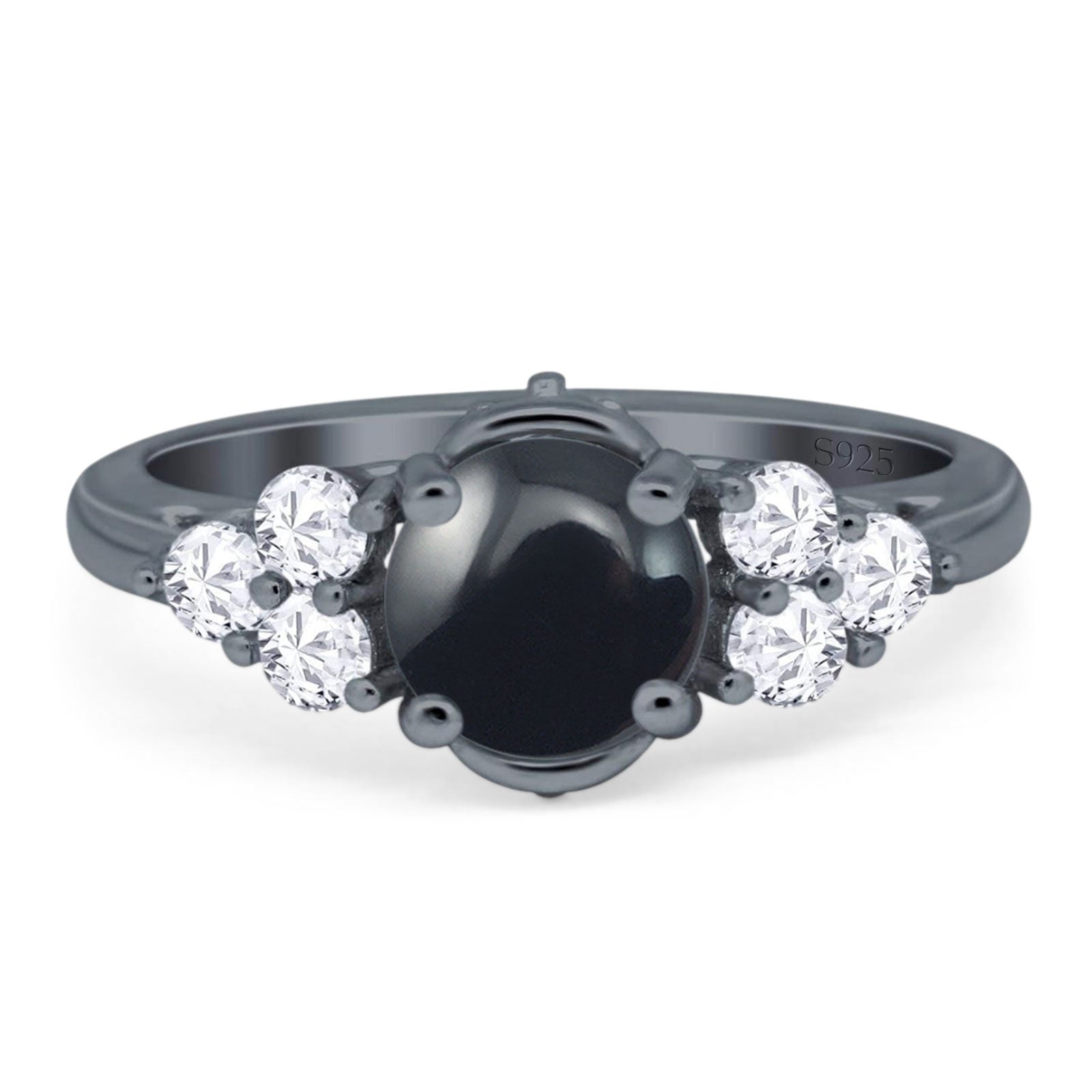Vintage Style Round Natural Stone Filigree Ring