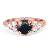 Vintage Style Round Natural Stone Filigree Ring