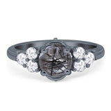 Vintage Style Round Natural Stone Filigree Ring