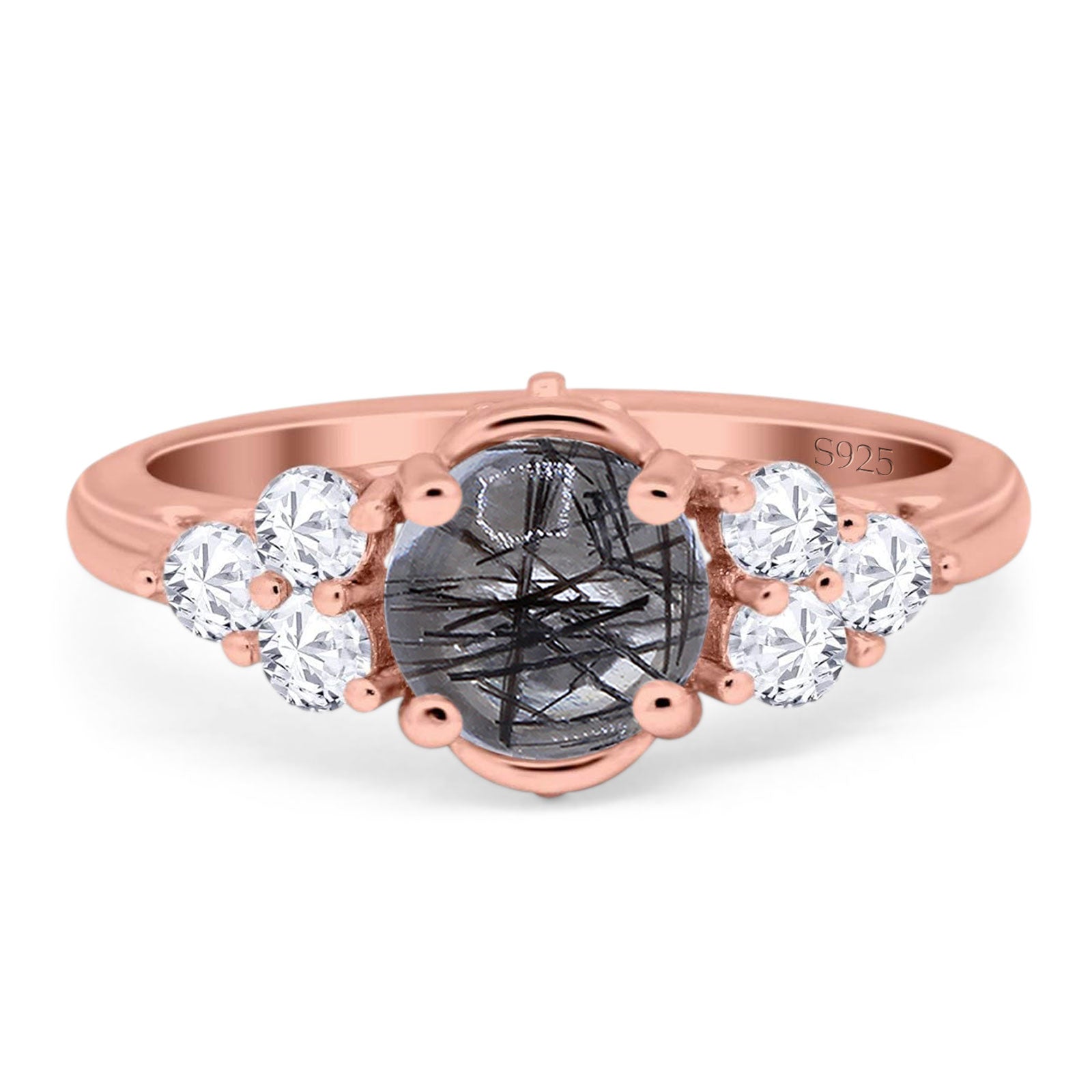 Vintage Style Round Natural Stone Filigree Ring