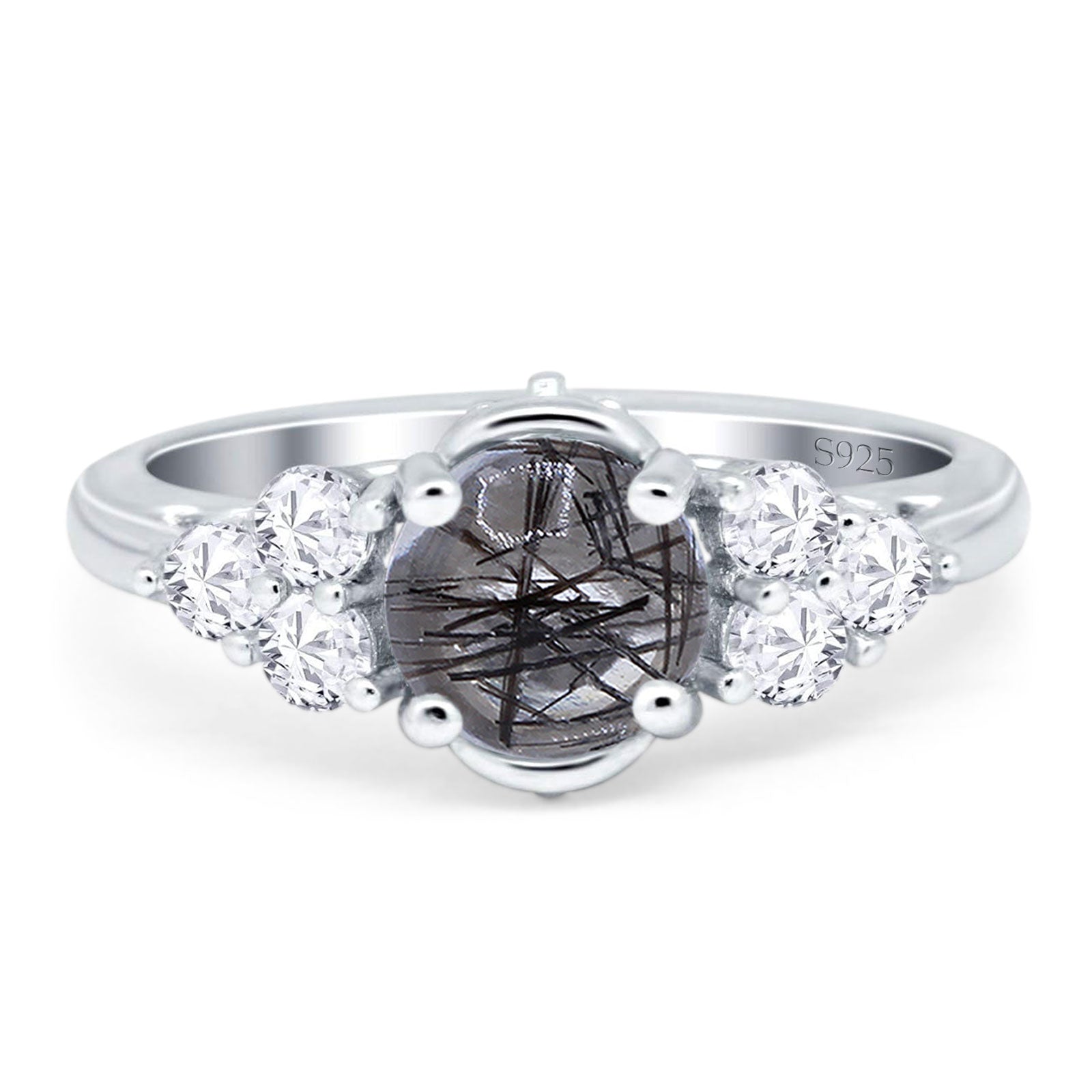 Vintage Style Round Natural Stone Filigree Ring