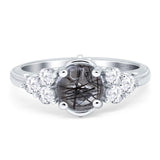 Vintage Style Round Natural Stone Filigree Ring