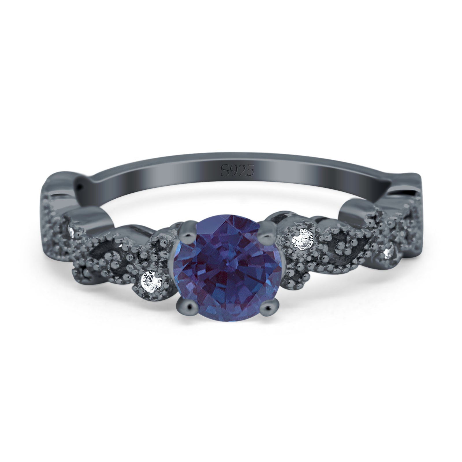 Round Natural Stone Filigree Beaded Ring