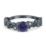 Round Natural Stone Filigree Beaded Ring