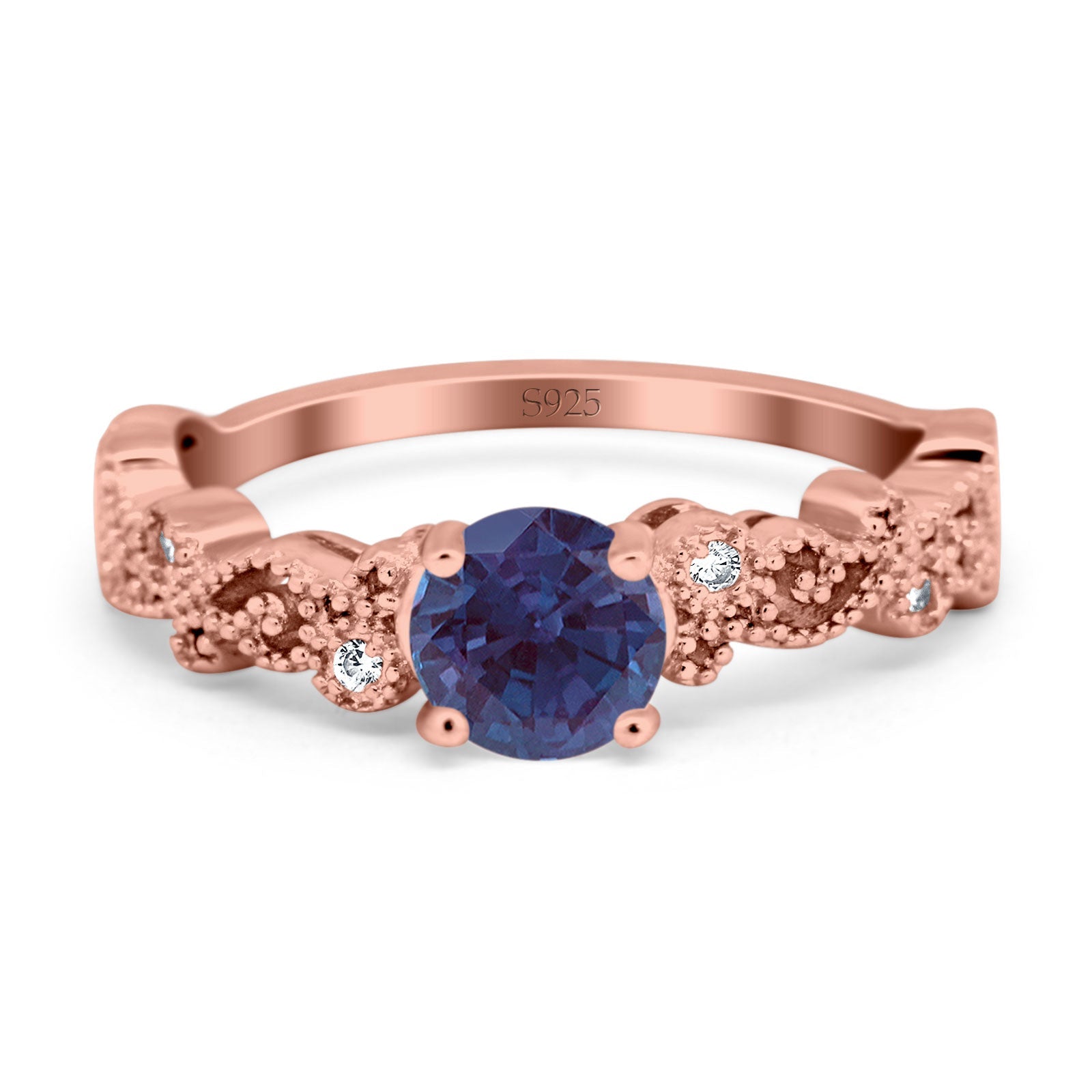 Round Natural Stone Filigree Beaded Ring