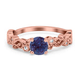 Round Natural Stone Filigree Beaded Ring