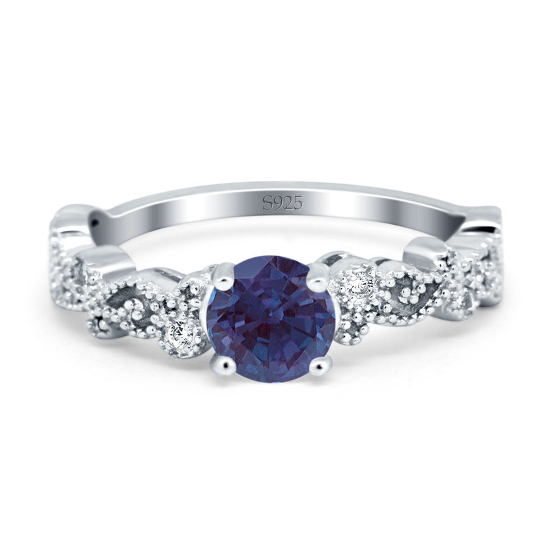 Round Natural Stone Filigree Beaded Ring