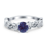 Round Natural Stone Filigree Beaded Ring