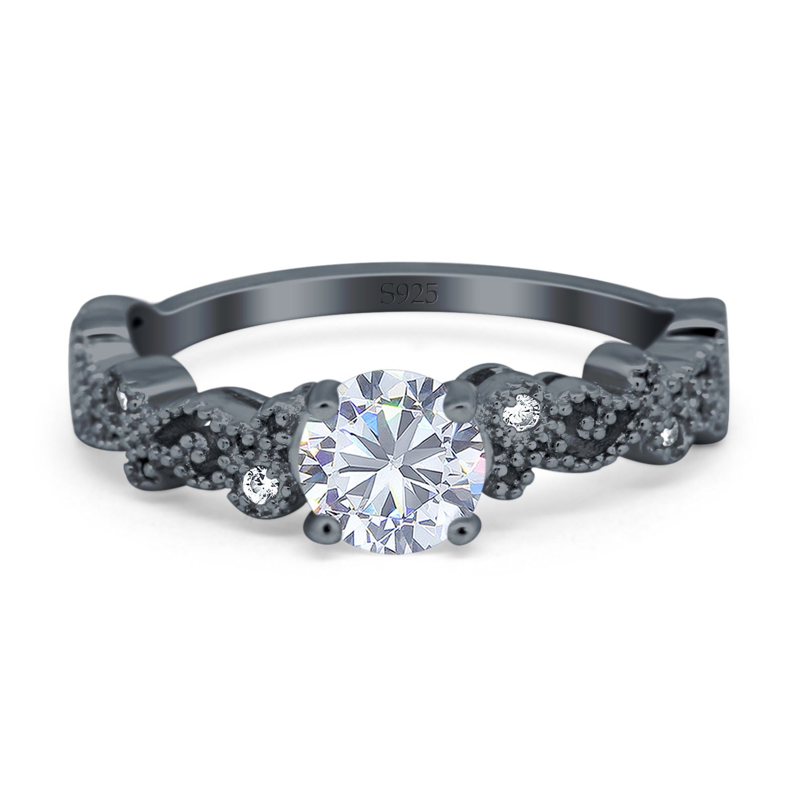 Round Natural Stone Filigree Beaded Ring