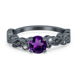 Round Natural Stone Filigree Beaded Ring