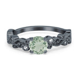 Round Natural Stone Filigree Beaded Ring